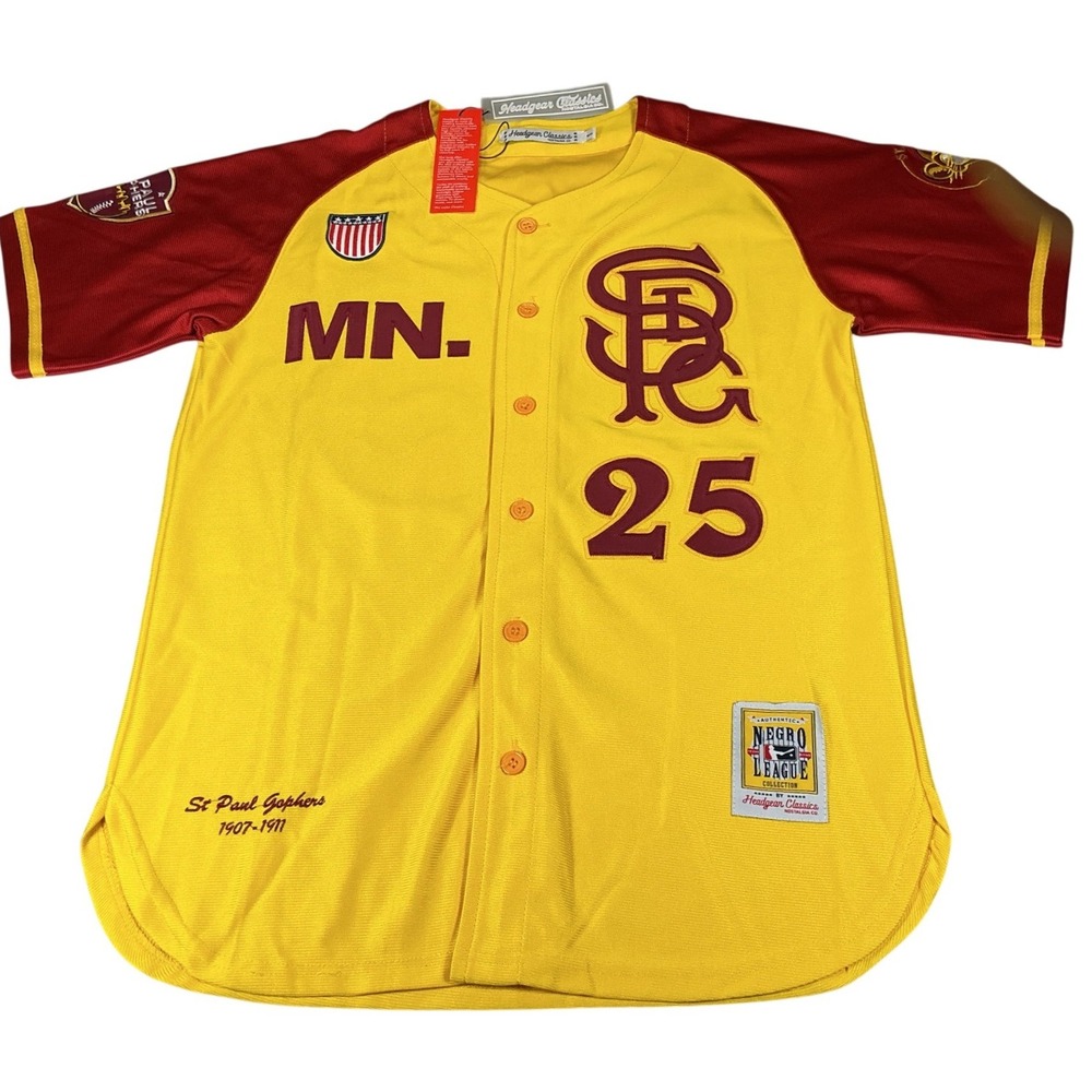 Headgear Classics St Paul Gophers #25 Negro League Baseball Jersey NWT